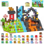 Cross-border Amazon best-selling magnetic block ghost series set, build my Minecraft mine world with magnetic building blocks