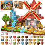 Cross-border Amazon best-selling magnetic block ghost series set, build my Minecraft mine world with magnetic building blocks