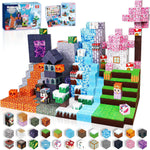 Cross-border Amazon best-selling magnetic block ghost series set, build my Minecraft mine world with magnetic building blocks